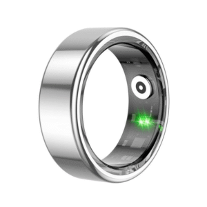 Smart Finger Ring for Fitness Tracking – With Magnetic Charging Cable – (Ring Size – 9) – Silver