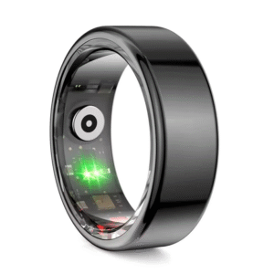 Smart Finger Ring for Fitness Tracking – With Magnetic Charging Cable – (Ring Size – 9) -Black