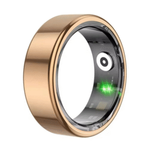 Smart Finger Ring for Fitness Tracking – With Magnetic Charging Cable – (Ring Size – 9) – Golden